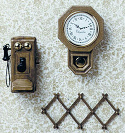 Dollhouse Miniature M-570 Wall Accessories Minikit, Brown
